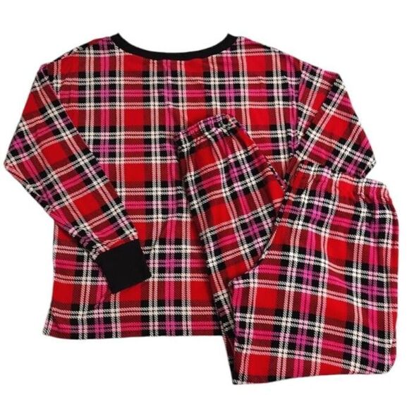 Betsey Johnson Y2K Pink Red Plaid Long Sleeve Pajama Pants Set Medium - Picture 8 of 16